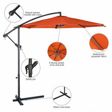 Load image into Gallery viewer, 10' Patio Outdoor Sunshade Hanging Umbrella-Orange