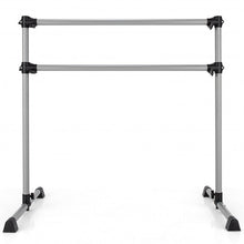 Load image into Gallery viewer, 4 Feet Portable Double Freestanding Barre Dancing Stretching-Silver