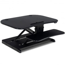 Load image into Gallery viewer, 2-Tier Sit to Stand Desk with Keyboard Tray Deck-Black