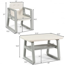 Load image into Gallery viewer, Kids Table and 2 Chairs Set with Storage Shelf-White