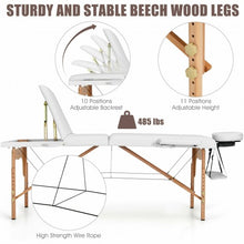 Load image into Gallery viewer, 3 Fold 84" L Portable Adjustable Massage Table with Carry Case