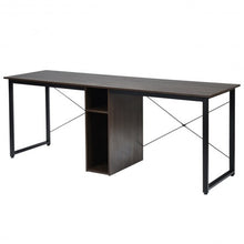Load image into Gallery viewer, 2 Person Computer Desk with Cabinet and X-Shaped Frame