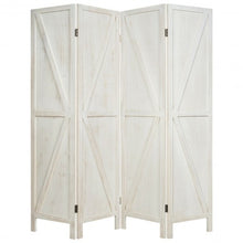 Load image into Gallery viewer, 4 Panels Folding Wooden Room Divider-White