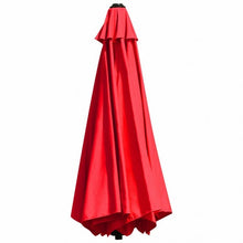 Load image into Gallery viewer, 8ft Wall-Mounted Telescopic Folding Tilt Aluminum Sun Shade Umbrella-Burgundy