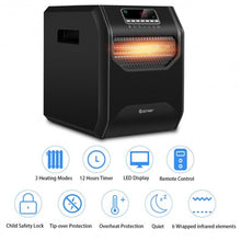 Load image into Gallery viewer, 12 H Timer LED Remote Control Portable Electric Space Heater