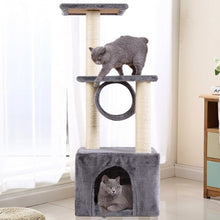 Load image into Gallery viewer, 37" Cat Tree Condo Scratch Post Kitten Pet House-Gray