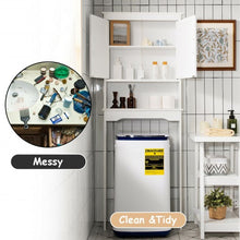 Load image into Gallery viewer, Over the Toilet Storage Cabinet Bathroom Organizer with Adjustable Shelf-White