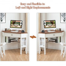 Load image into Gallery viewer, Corner Wooden PC Laptop Computer Desk-Natural