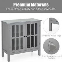 Load image into Gallery viewer, Glass Door Sideboard Console Storage Buffet Cabinet-Gray