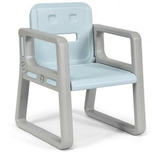 Load image into Gallery viewer, Kids Table and 2 Chairs Set with Storage Shelf-Blue