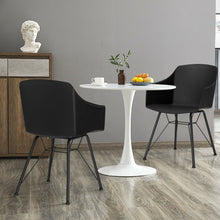 Load image into Gallery viewer, Set of 2 Metal Frame Modern Molded Shell Plastic Dining Chair-Black
