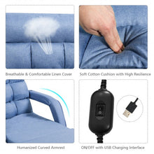 Load image into Gallery viewer, Folding Floor Massage Chair Lazy Sofa with Armrests Pillow-Blue