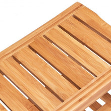 Load image into Gallery viewer, Bathroom Bamboo Shower Chair Bench with Storage Shelf