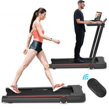 Load image into Gallery viewer, 2.25HP 3-in-1 Folding Treadmill with Table Speaker Remote Control-Black
