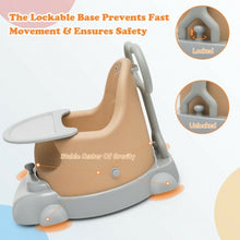 Load image into Gallery viewer, 6-in-1 Convertible Baby Booster Seat with Tray Wheels-Orange
