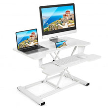 Load image into Gallery viewer, Height Adjustable Standing Desk Converter with Removable Keyboard Tray-White