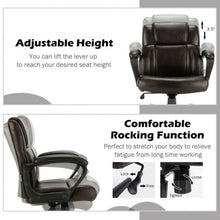 Load image into Gallery viewer, Adjustable Leather Executive Office Chair Computer Desk Chair with Armrest