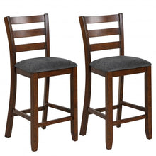 Load image into Gallery viewer, 2Pcs Counter Height Chairs with Fabric Seat and Rubber Wood Legs