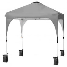Load image into Gallery viewer, 6.6 x 6.6 FT Pop Up Height Adjustable Canopy Tent with Roller Bag-Gray