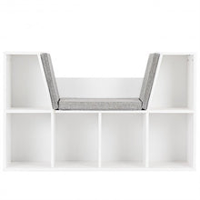 Load image into Gallery viewer, 6-Cubby Kid Storage Bookcase Cushioned Reading Nook