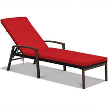 Load image into Gallery viewer, 2 pcs Patio Rattan Adjustable Back Lounge Chair-Red