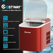 Load image into Gallery viewer, 26 lbs Countertop LCD Display Ice Maker with Ice Scoop-Red