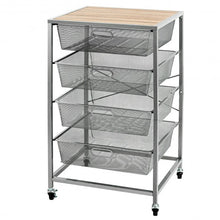 Load image into Gallery viewer, 4 Drawer Mesh Shelves Basket Utility Heavy Duty Storage Organizer-Natural