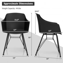 Load image into Gallery viewer, Set of 2 Metal Frame Modern Molded Shell Plastic Dining Chair-Black