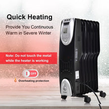 Load image into Gallery viewer, 1500 W Electric Oil Filled Safe Digital Radiator Heater