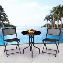 Load image into Gallery viewer, 3 pcs Outdoor Folding Bistro Table Chairs Set