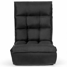 Load image into Gallery viewer, 4-Position Adjustable Floor Chair Folding Lazy Sofa-Black
