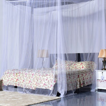 Load image into Gallery viewer, 4 Corner Post Full Queen King Size Bed Mosquito Net-White