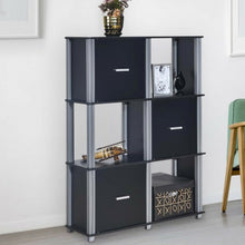 Load image into Gallery viewer, 3-Tier 6 Cubes Storage Shelf Cabinet-Black
