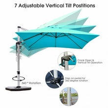 Load image into Gallery viewer, 10 Ft 360 Degree Tilt Aluminum Square Patio Offset Cantilever Umbrella-Blue