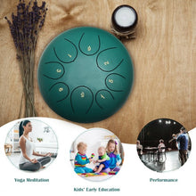Load image into Gallery viewer, 10" Steel Tongue Drum 8 Notes Handpan Drum-Green