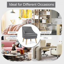 Load image into Gallery viewer, Velvet Upholstered Accent Chair with Rubber Wood Legs-Gray