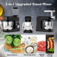 Load image into Gallery viewer, 3-in-1 Multi-functional 6-speed Tilt-head Food Stand Mixer-Black