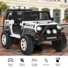 Load image into Gallery viewer, 12V Kids Remote Control Electric Ride On Truck Car with Lights and Music -White