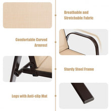 Load image into Gallery viewer, 2 PCS Patio Chairs Outdoor Dining Chair with Armrest-Beige