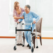 Load image into Gallery viewer, Folding Rehabilitation Auxiliary Standard Walker Aluminum Alloy with Support