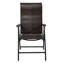 Load image into Gallery viewer, Patio Rattan Folding Chair with Armrest