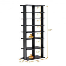 Load image into Gallery viewer, 7-Tier Dual Shoe Rack Free Standing Shelves Storage Shelves Concise-Black