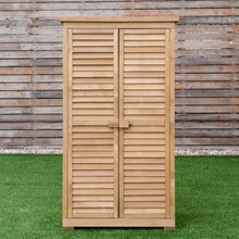 Load image into Gallery viewer, 63" Tall Wooden Garden Storage Shed in Shutter Design