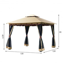Load image into Gallery viewer, 2-Tier 10' x 10' Patio Shelter Awning Steel Gazebo Canopy
