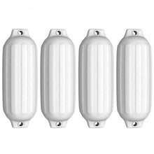 Load image into Gallery viewer, 4 Ribbed Marine 8.5" x 27" Boat Fender Vinyl Bumper-White