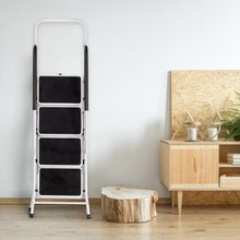 Load image into Gallery viewer, 2-in-1 Non-slip 4 Step Folding Stool Ladder with Handrails