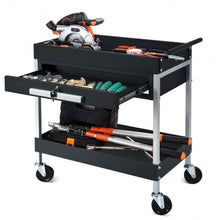 Load image into Gallery viewer, 2-Shelf Heavy Duty Tool Cart Service Cart with Lock Drawer & Wheels