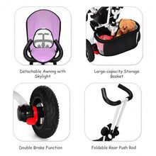 Load image into Gallery viewer, Twins Kids Baby Tricycle With Safety Double Rotatable Seat-Pink