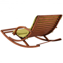 Load image into Gallery viewer, Outdoor 2 Persons Rocking Wooden Lounge Chair with Cushion