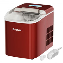 Load image into Gallery viewer, 26 lbs Countertop LCD Display Ice Maker with Ice Scoop-Red
